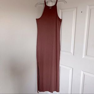 FEATHERS • High neck Ribbed Maxi Dress
